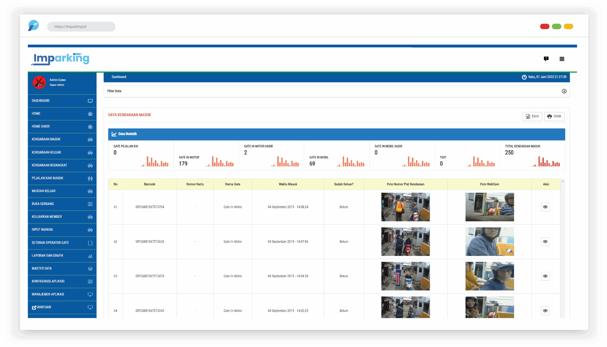 LAPORAN - KENDARAAN MASUK